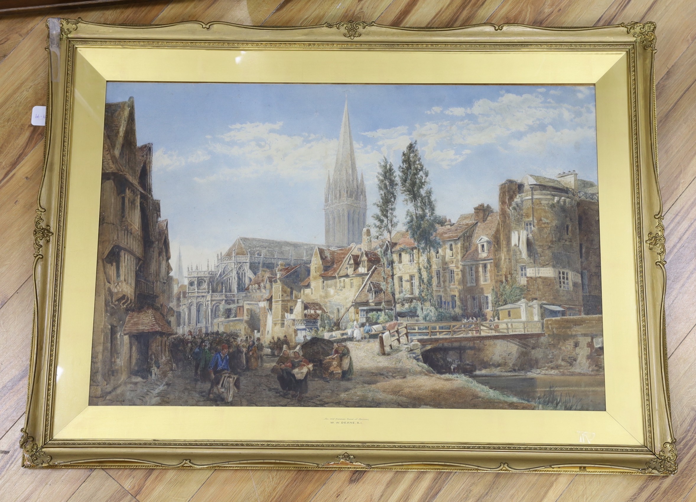 William Wood Deane (1825-1873) , watercolour, 'An old Norman tower at Amiens', signed and dated 1860, 59 x 89cm